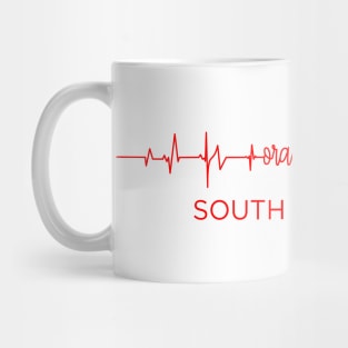 I Love Orangeburg South Carolina USA Heartbeat Funny T-Shirt For Men Women Custom Mug